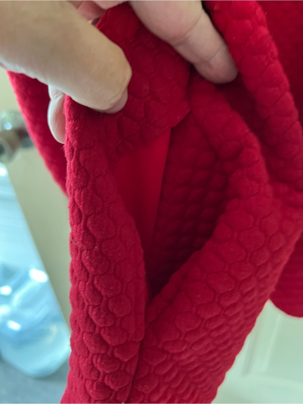 Coldwater Creek 3x quilted cowl neck long sleeve tunic in red. - Picture 6 of 8